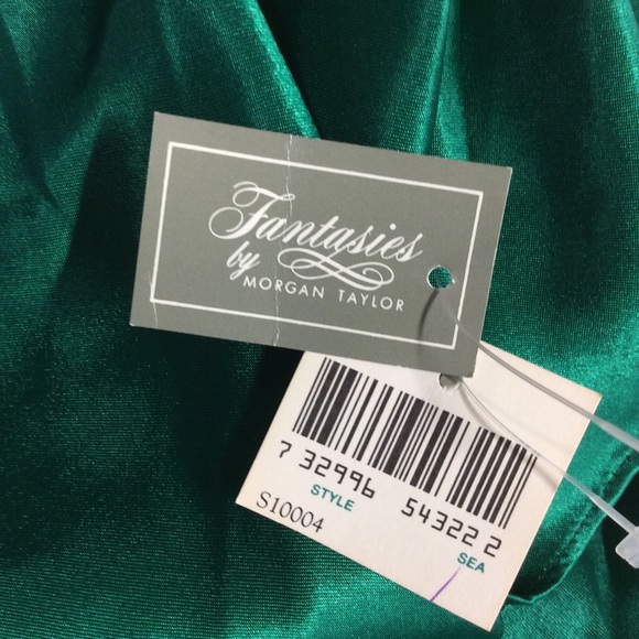 Fantasies by Morgan Taylor VTG Green Robe Matching Nightie Chemises 2pc Set Sz S - Picture 16 of 16